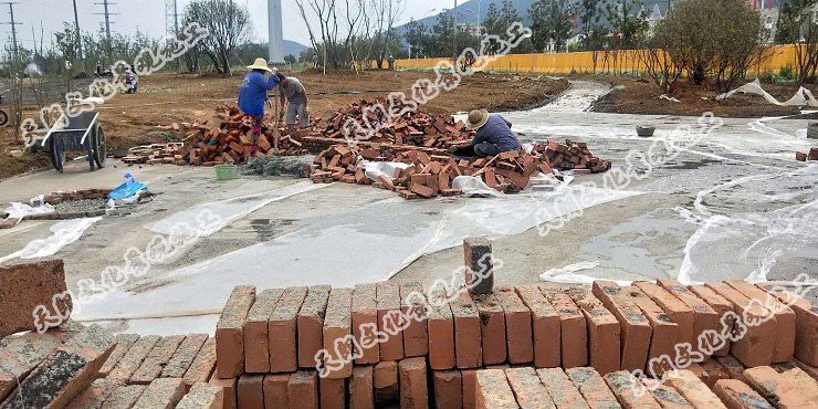 玉带河党建广场施工现场